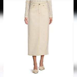 Antioni Melani Devin A-Line Demin Midi Skirt 10